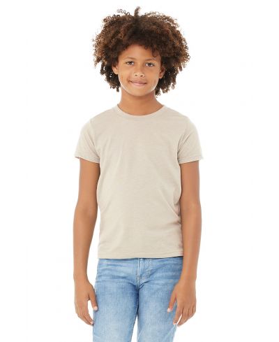 Bella Canvas 3001Y CVC Youth Heather Tee - CVC Cotton Fabric, HTR Dust, Crew Neck, Short Sleeve (1 Unit)