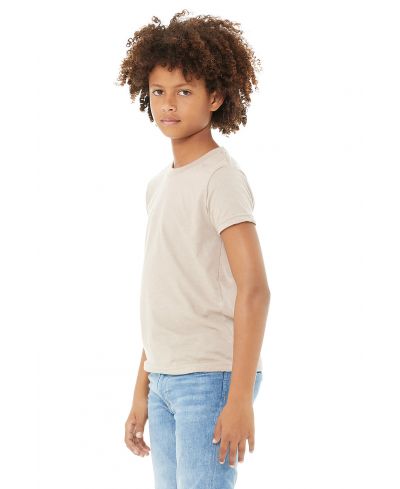 Bella Canvas 3001Y CVC Youth Heather Tee - CVC Cotton Fabric, HTR Dust, Crew Neck, Short Sleeve (1 Unit)