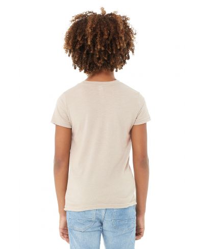 Bella Canvas 3001Y CVC Youth Heather Tee - CVC Cotton Fabric, HTR Dust, Crew Neck, Short Sleeve (1 Unit)