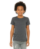 Bella Canvas 3001Y CVC Youth Heather Tee - Cotton Fabric, Dark Grey Heather (1 Piece)