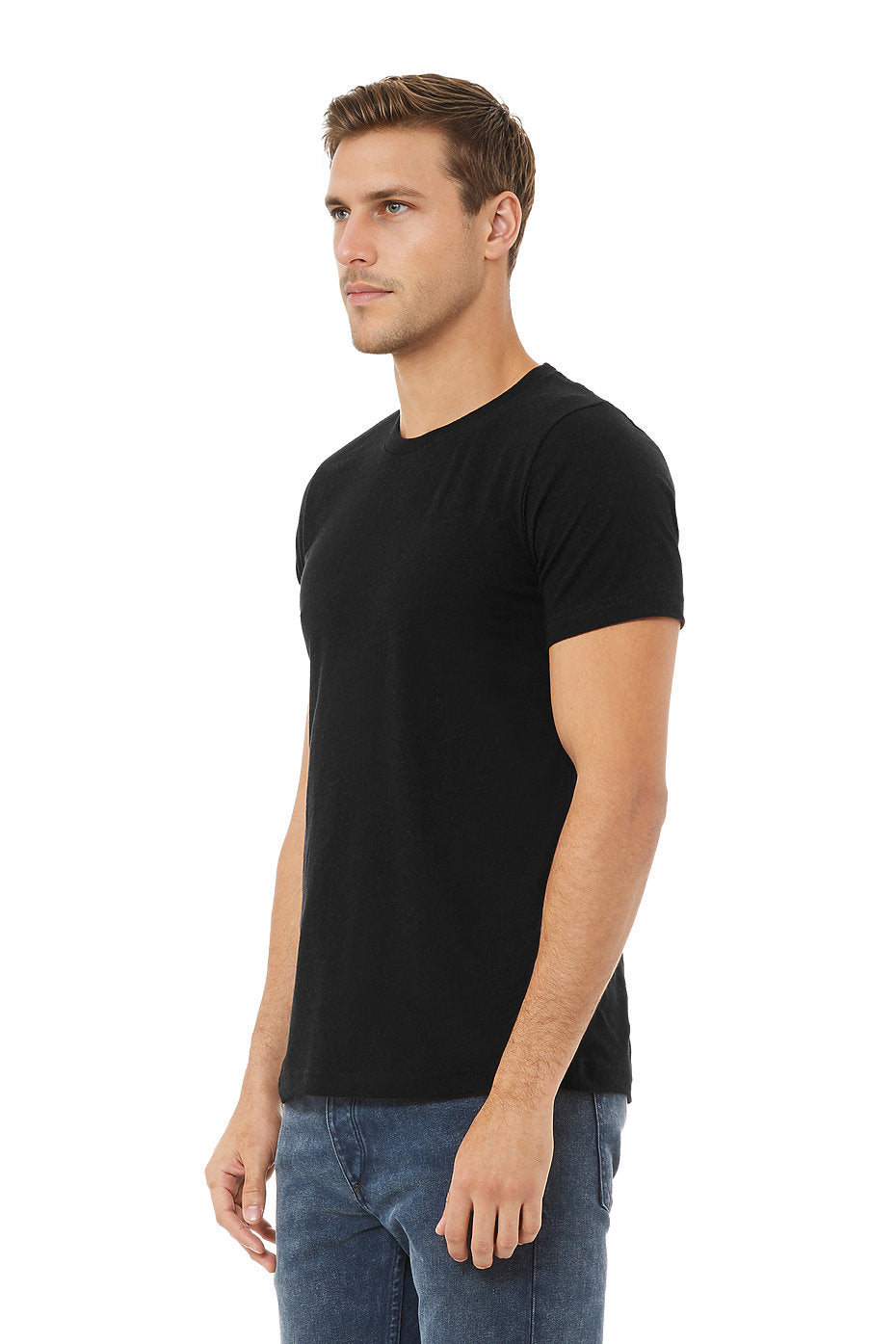 Bella Canvas 3001CVC CVC Fabric - Black Heather, Heathered, Short Sleeve, Crew Neck (1 Piece)