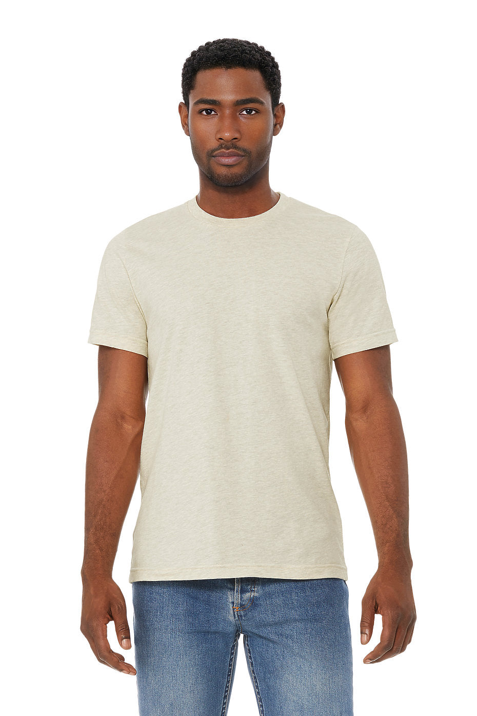 Bella Canvas 3001CVC CVC Fabric - HTR Prism Natural, Heathered, Short Sleeve, Crew Neck (1 Piece)
