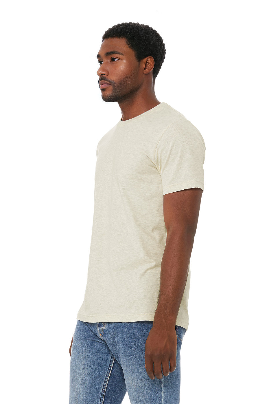 Bella Canvas 3001CVC CVC Fabric - HTR Prism Natural, Heathered, Short Sleeve, Crew Neck (1 Piece)