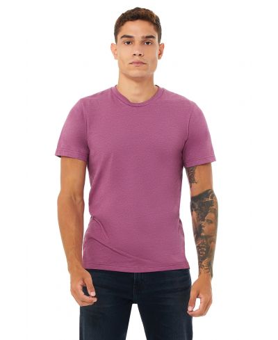 Bella Canvas 3001CVC Cotton Poly T-Shirt Fabric - Heather Magenta, Short Sleeve, Crew Neck (1 Piece)