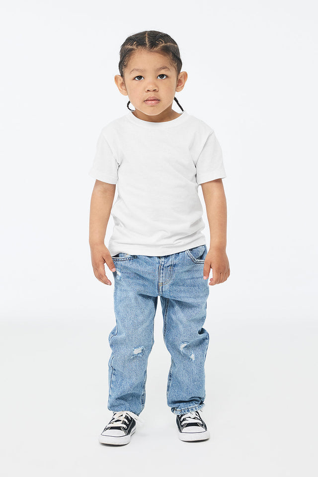 Bella Canvas 3001T Cotton Jersey Fabric - White, Toddler Short Sleeve (1 Piece)