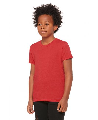 Bella Canvas 3001Y CVC Youth Heather Tee - CVC Cotton Fabric, HTR Red (1 Unit)