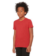 Bella Canvas 3001Y CVC Youth Heather Tee - CVC Cotton Fabric, HTR Red (1 Unit)