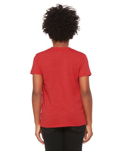 Bella Canvas 3001Y CVC Youth Heather Tee - CVC Cotton Fabric, HTR Red (1 Unit)