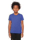 Bella Canvas 3001Y CVC Youth Heather Tee Cotton Fabric - HTR True Royal, Heather, Youth Tee (1 Unit)