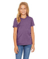 Bella Canvas 3001Y CVC Youth Heather Tee Cotton Fabric - HTR Team Purple, Youth Tee, 4.2 Oz, Sideseamed, Retail Fit (1 Piece)