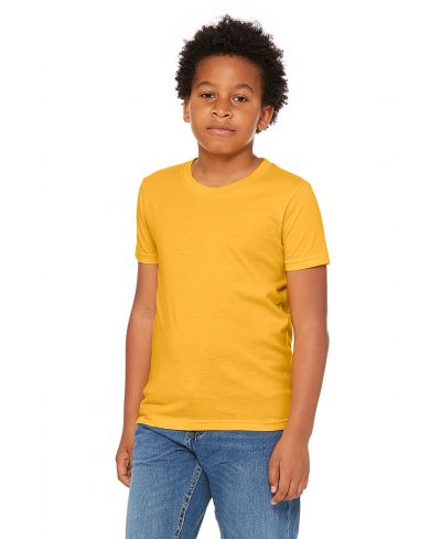 Bella Canvas 3001Y CVC Youth Heather Tee - HTR Yellow Gold, CVC Fabric (4.2 Oz, 32 Single) (1 Unit)