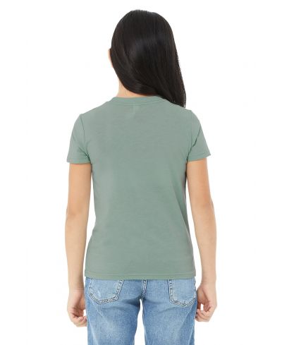Bella Canvas 3001Y CVC Youth Heather Tee - HTR Dusty Blue, Cotton Fabric (4.2 Oz, 1 Unit)