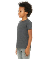 Bella Canvas 3001Y CVC Youth Heather Tee - Cotton Fabric, Dark Grey Heather (1 Piece)
