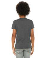 Bella Canvas 3001Y CVC Youth Heather Tee - Cotton Fabric, Dark Grey Heather (1 Piece)