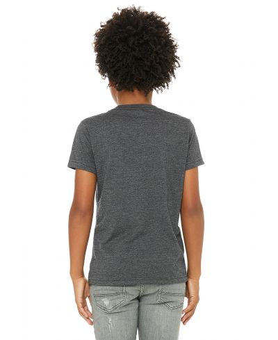 Bella Canvas 3001Y CVC Youth Heather Tee - Cotton Fabric, Dark Grey Heather (1 Piece)