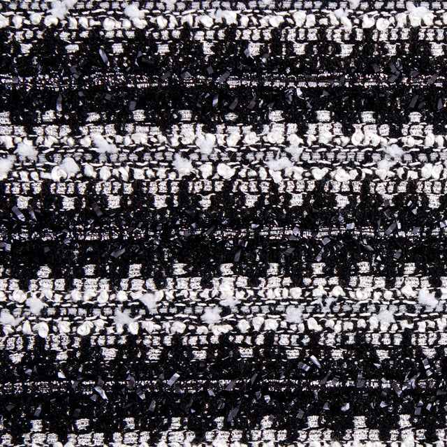 Black/Metallic Silver Boucle