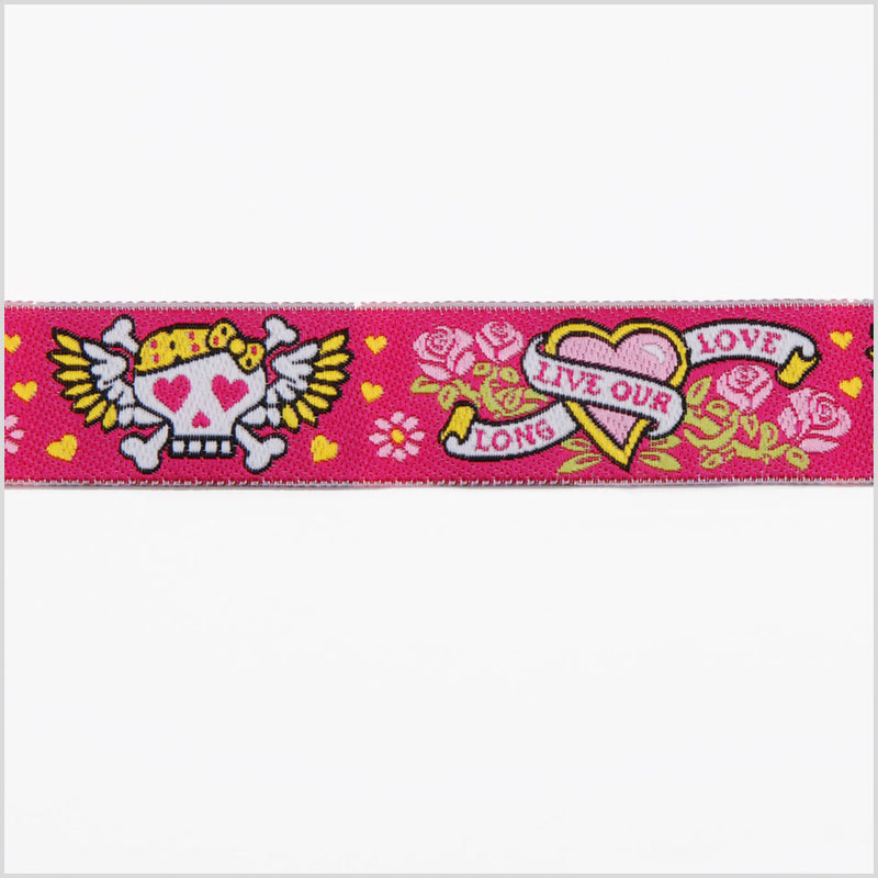 7/8" Pink French Jacquard Ribbon