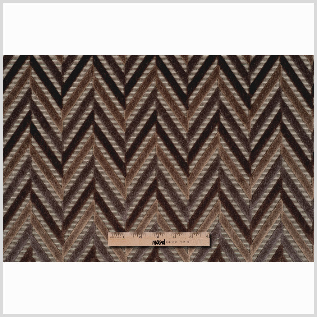 Brown Geometric Velvet