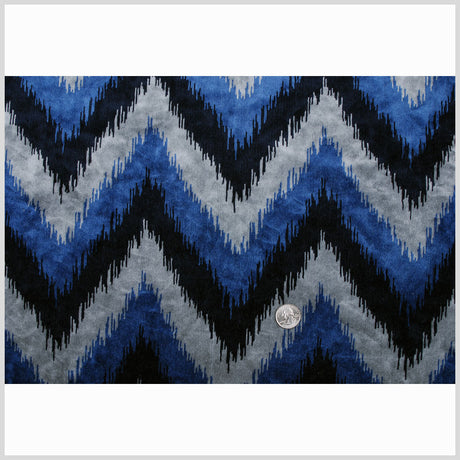 Blue Ikat Velvet