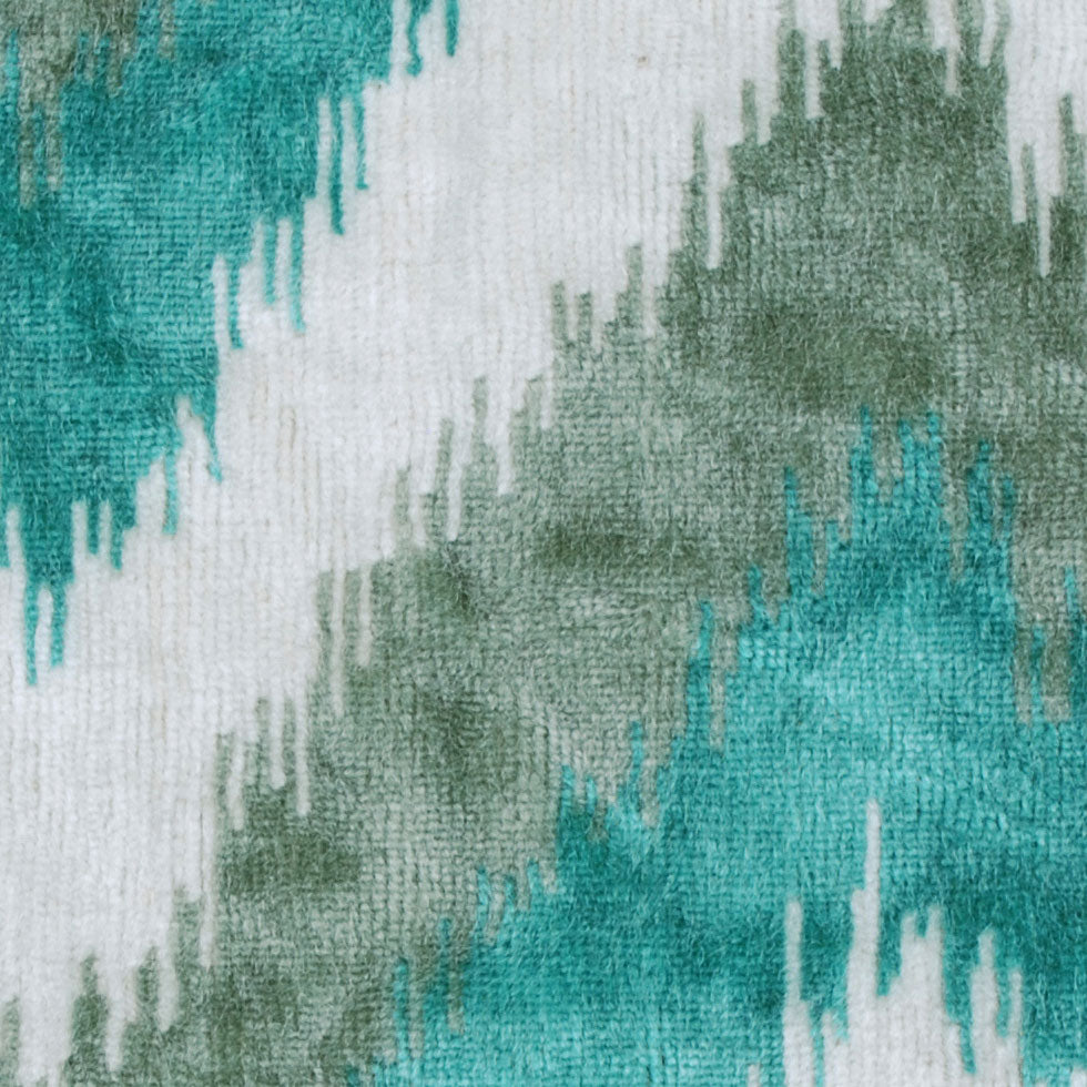 Teal Ikat Velvet