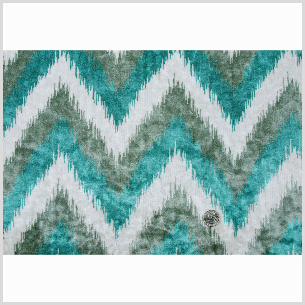 Teal Ikat Velvet