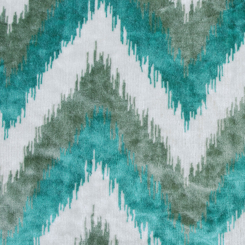 Teal Ikat Velvet