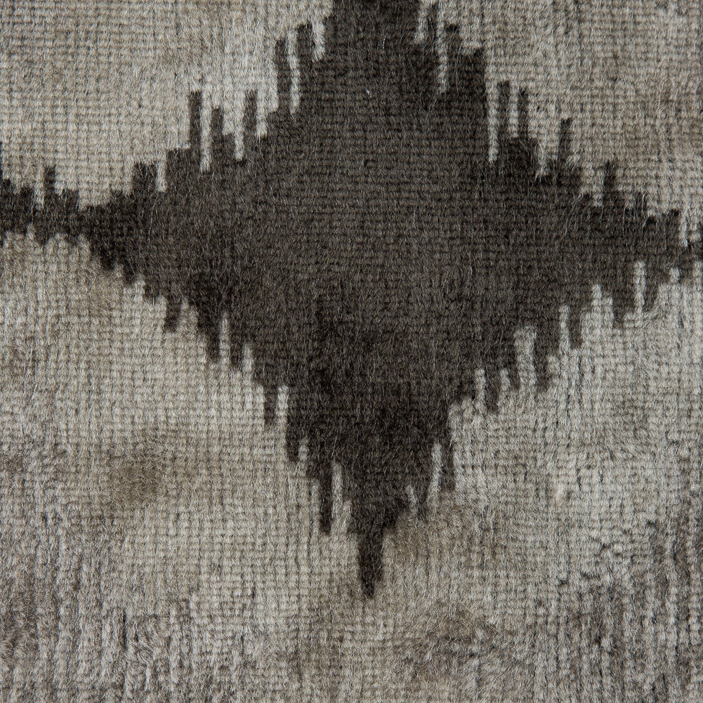 Oyster Gray Geometric Ikat Velvet