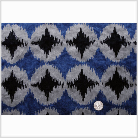 Blue Ikat Velvet