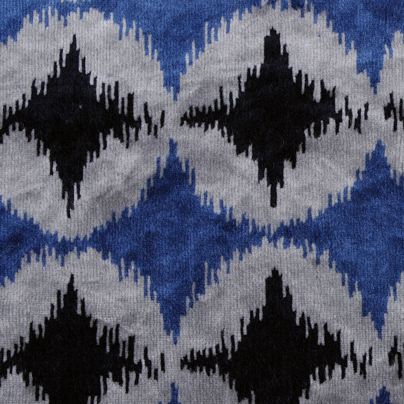 Blue Ikat Velvet