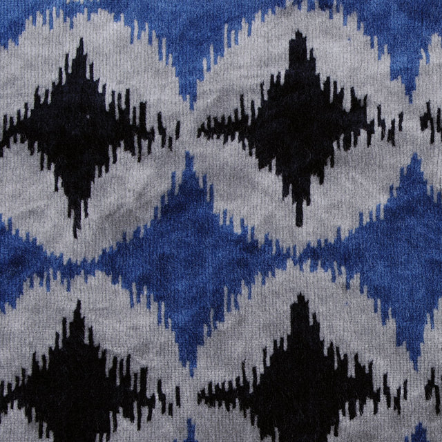 Blue Ikat Velvet