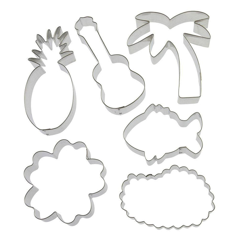 6-piece Aloha tropical cookie cutter set