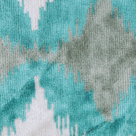 Teal Ikat Velvet