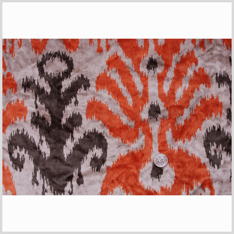 Orange Ikat Velvet