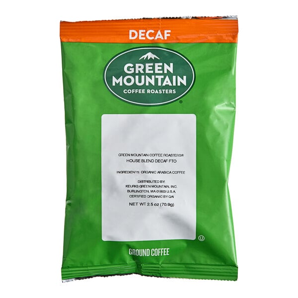 Green Mountain Coffee Roasters Decaf House Blend Coffee Packet 2.5 oz. - 50/Case
