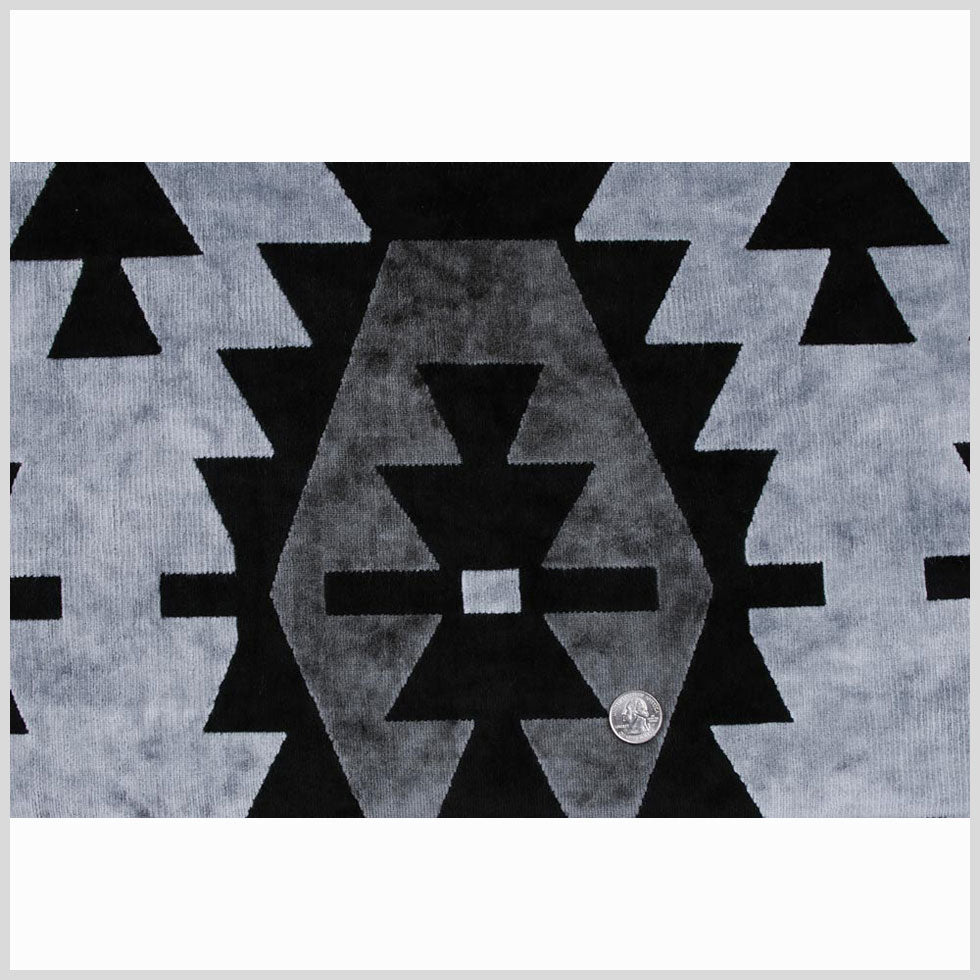 Black Geometric Velvet
