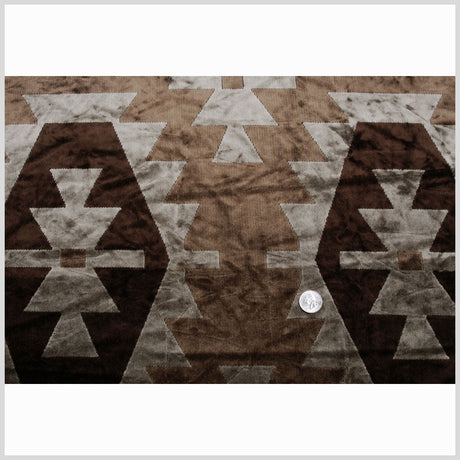 Brown Geometric Velvet