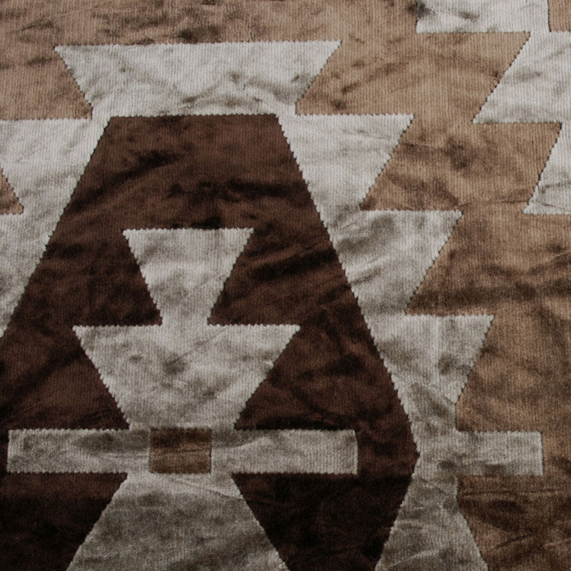 Brown Geometric Velvet