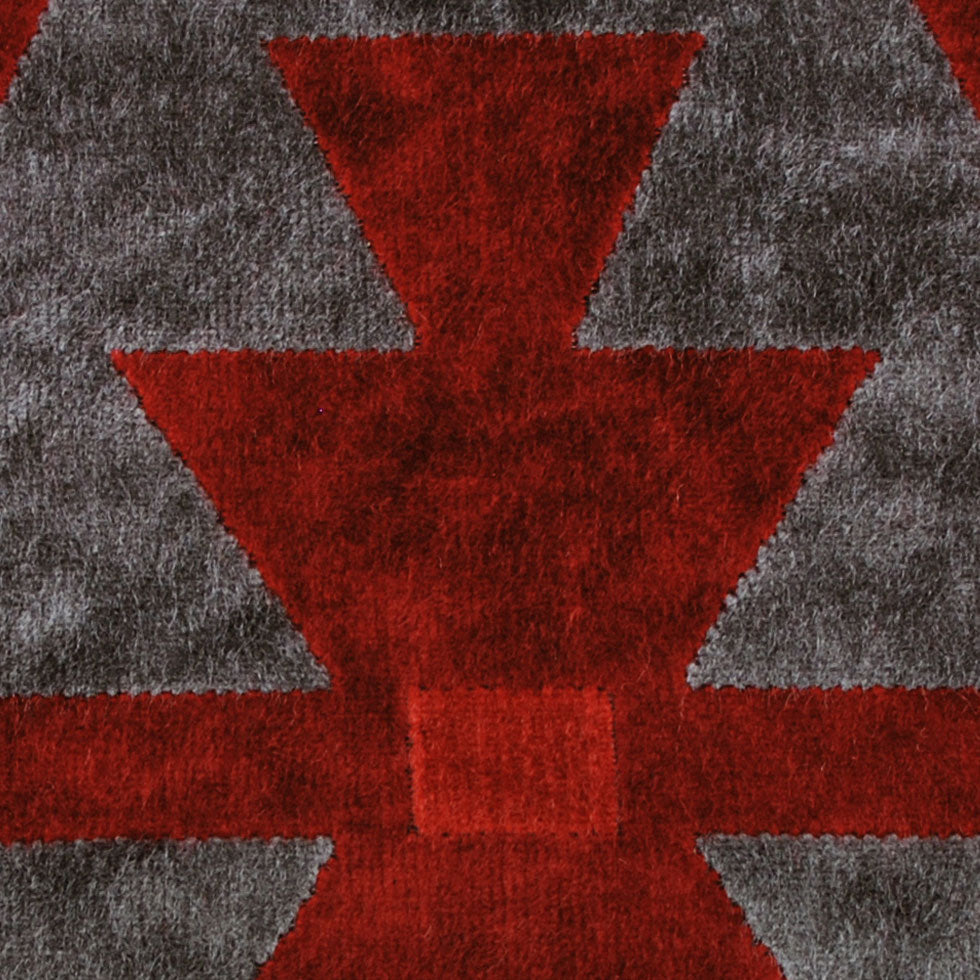 Red Geometric Velvet