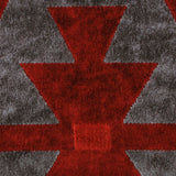Red Geometric Velvet