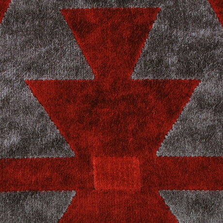 Red Geometric Velvet