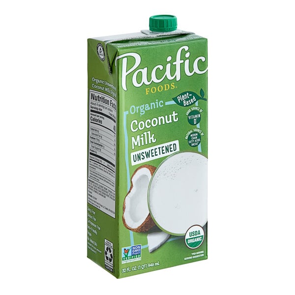 Pacific Foods Organic Unsweetened Coconut Milk 32 fl. oz. - 12/Case
