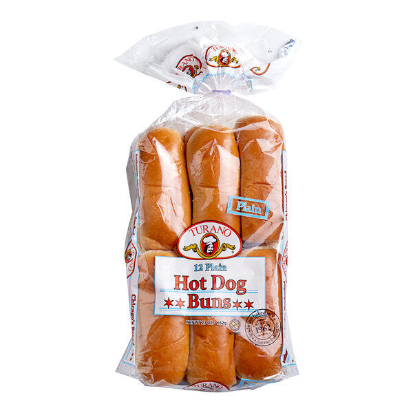 Turano Frozen Hot Dog Bun 1.9 oz. - 144/Case