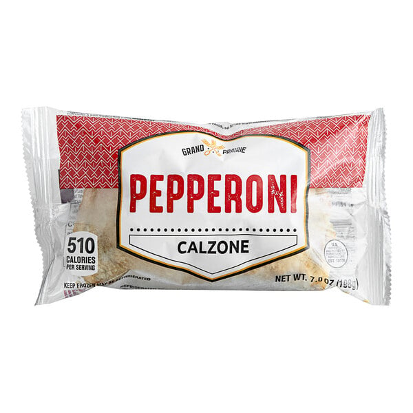 Grand Prairie Pepperoni Pizza Calzone 7 oz. - 12/Case