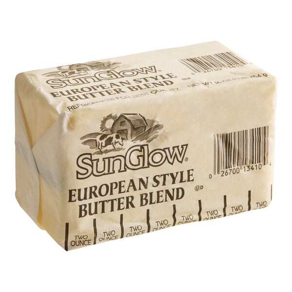 SunGlow European-Style Salted Butter Blend Solid Margarine 1 lb. - 36/Case
