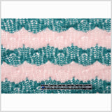 Baby Pink and Teal Blended Wool Crochet Knit