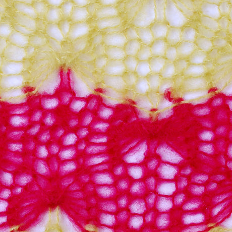 Chartreuse and Raspberry Blended Wool Crochet Knit