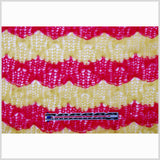 Chartreuse and Raspberry Blended Wool Crochet Knit