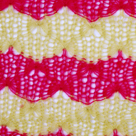 Chartreuse and Raspberry Blended Wool Crochet Knit