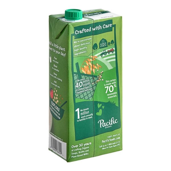 Pacific Foods Unsweetened Vanilla Hemp Milk 32 fl. oz. - 12/Case