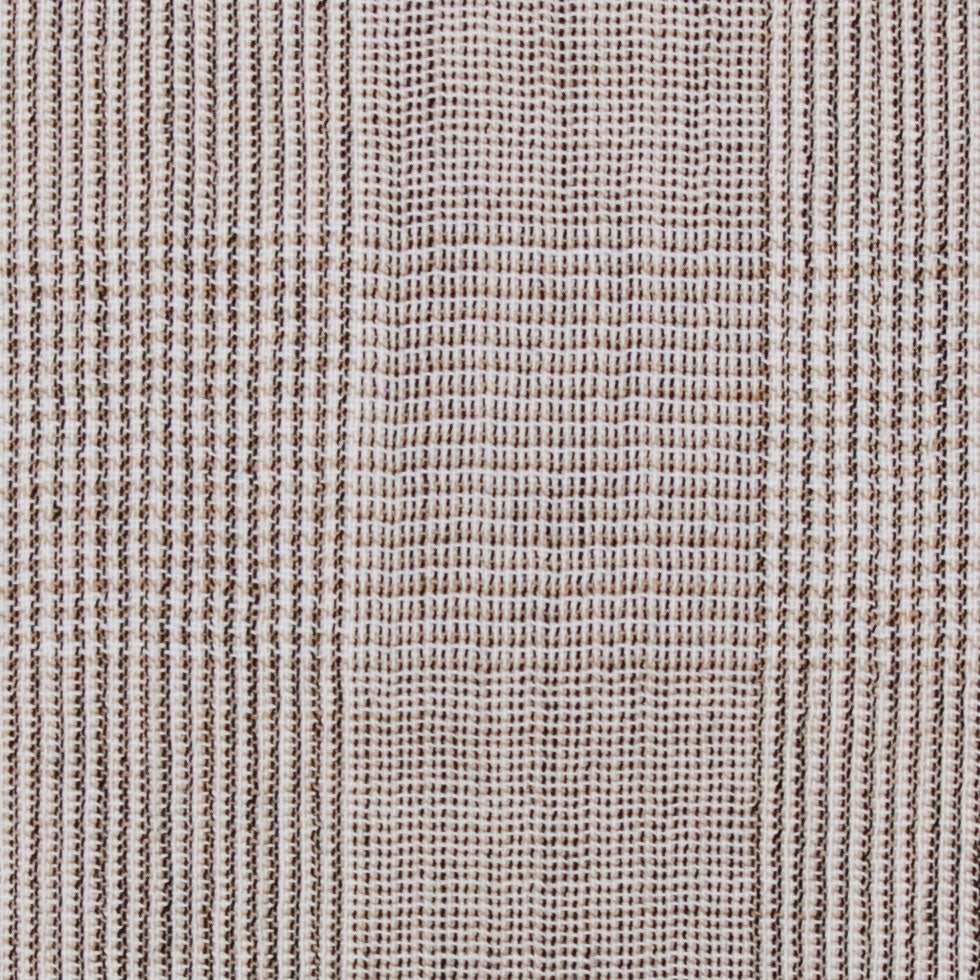 Italian Semi-Sheer Plaid Textural Wool Woven